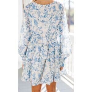 Shop the Mint 'In Your Love' Blue Toile Dress sz M NWOT